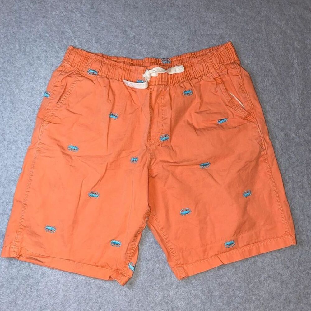 Lands’ End Shorts Crab Boys XL 14-16H Orange Embroidered